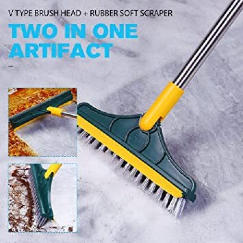 PottersPride Bathroom Cleaning Brush with Wiper 2 in 1 Tiles