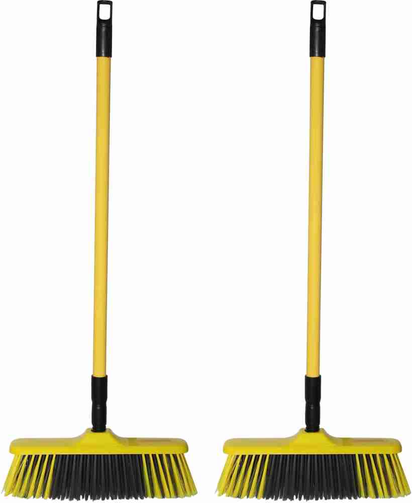 Kund Heavy Stainless Steel Rod 48.inch long light and strong pipe floor mop  brush Dual Use Wet and Dry/Long Handle Standing Upright Floor Brush/Broom  for Home and office pack of 1 Plastic