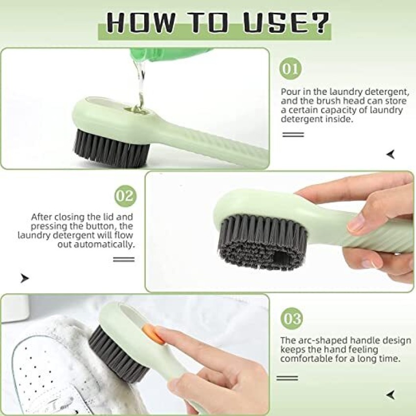 1pc Multifunction Automatic Shoe Brush Soap Liquid Adding Shoe