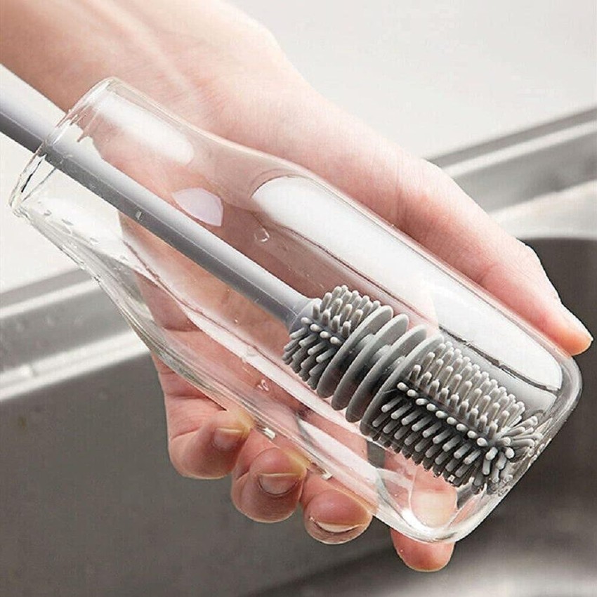 Kitchen Household Window Sill Cleaning Brush Set.Includes Long Bottle  Sponge Brush/ Glass Wiper/Sponge Cleaning Brush/Multifunctional Dishwashing