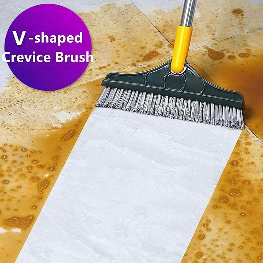 kripara Bathroom Cleaning Brush with Wiper 2 in 1 Tiles Cleaning