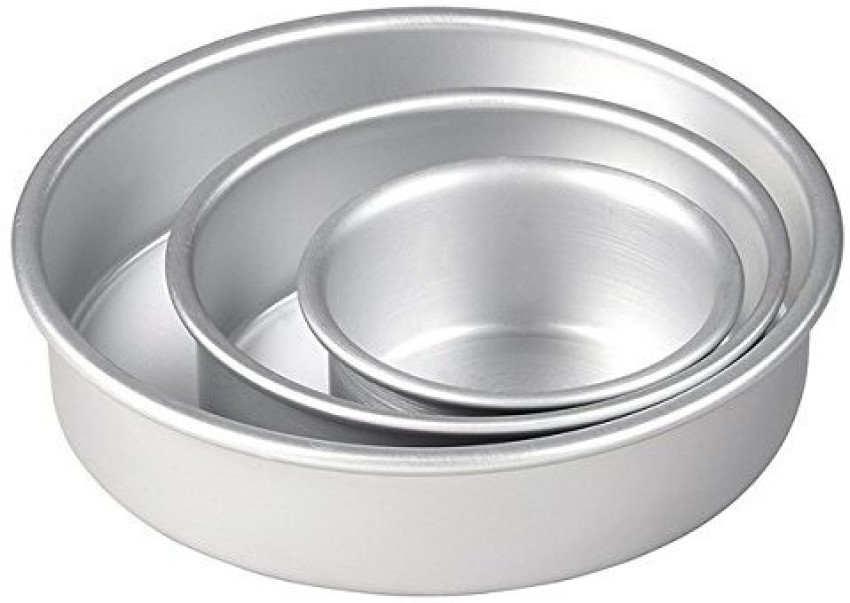 Buy RINKLE TRENDZ Aluminium Round Cake Pan Tin Mould 6 7  8 inches x 3  Inches Height Online at Low Prices in India  Amazonin