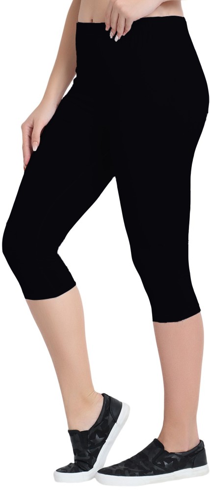 Buy online Women Solid Cotton Lycra Capri from Capris & Leggings for Women  by Draxstar for ₹369 at 66% off