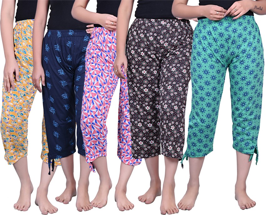 fcityin  Printed Cotton Rayon Palazzo Pants For Women And In Black And  Pink