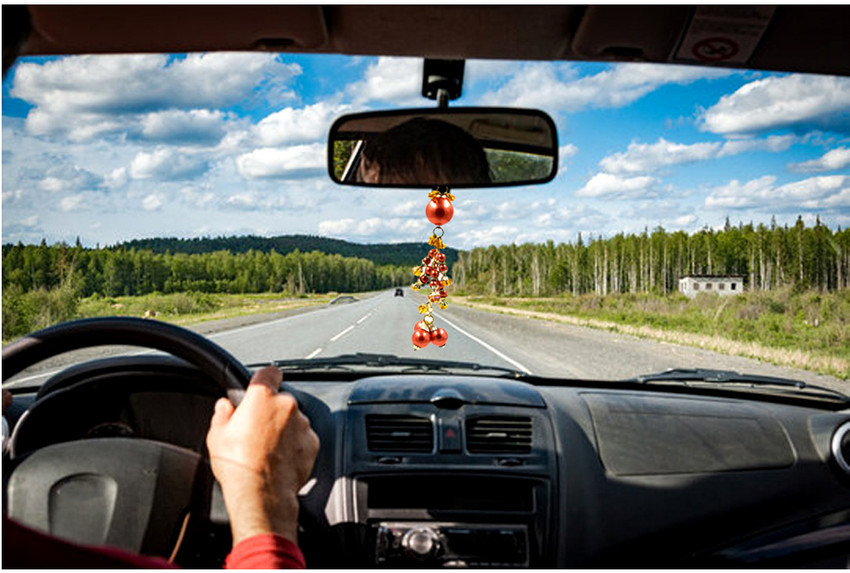 AFH Flory Decorative Beads Car Mirror Charm Decorative Hanging