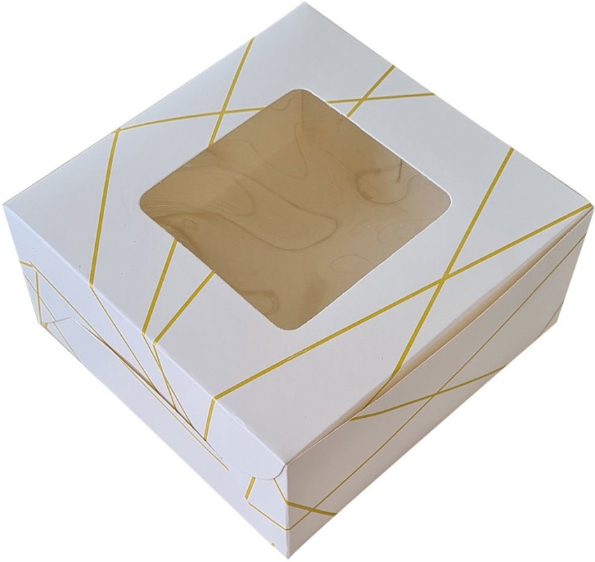Cake Boxes 8x8x4 White Packaging for 1/2 Cakes, Cupcakes Boxes, Folding  Boxes ideal for 1/