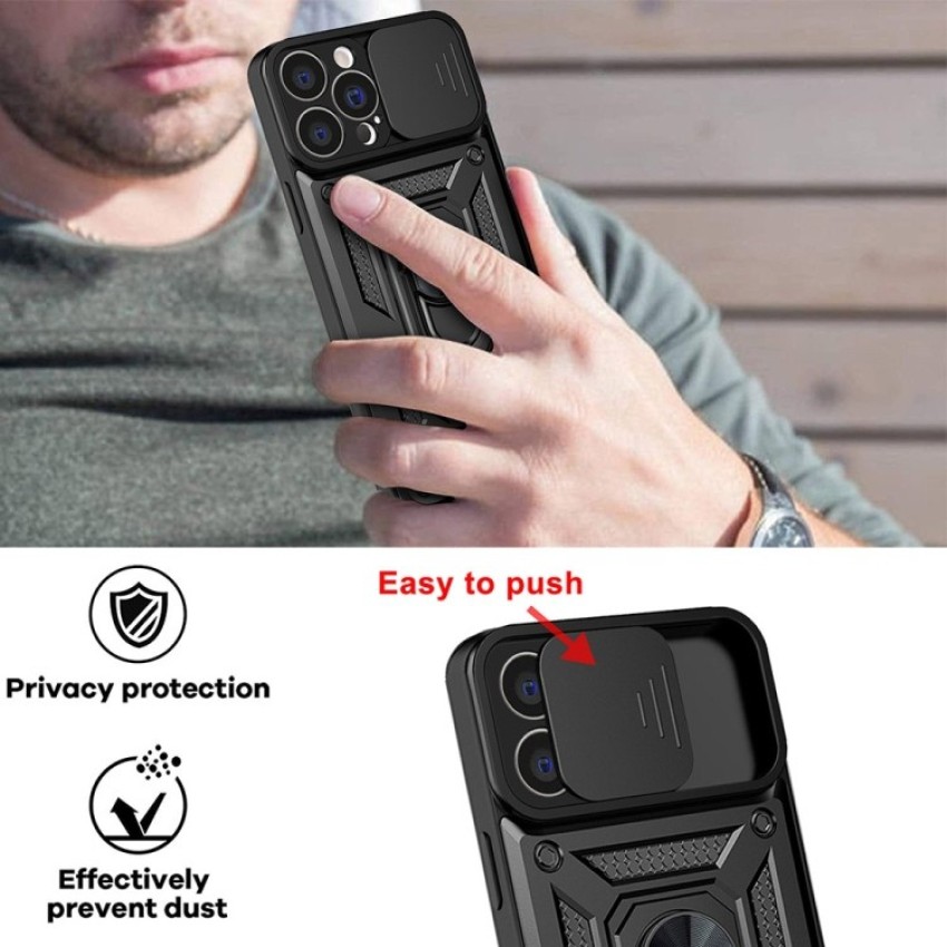 For iPhone 13 14 15 Pro Max Case Shockproof Camera Lens Slide Ring