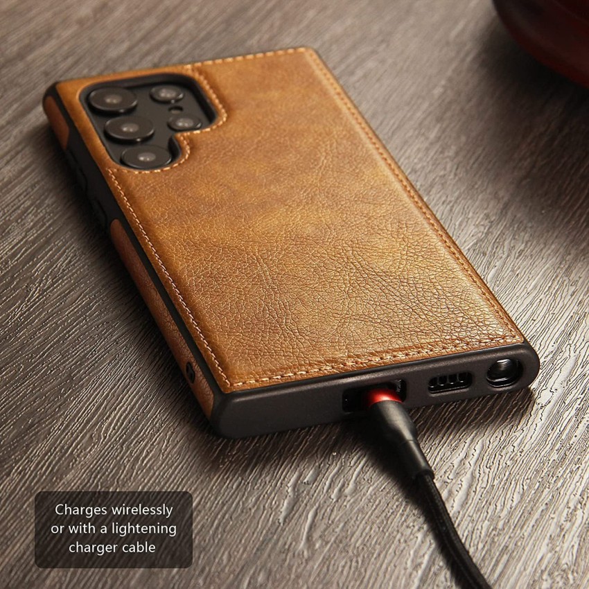 Samsung Galaxy S23 Ultra Luxury Brand Case Cover Brown