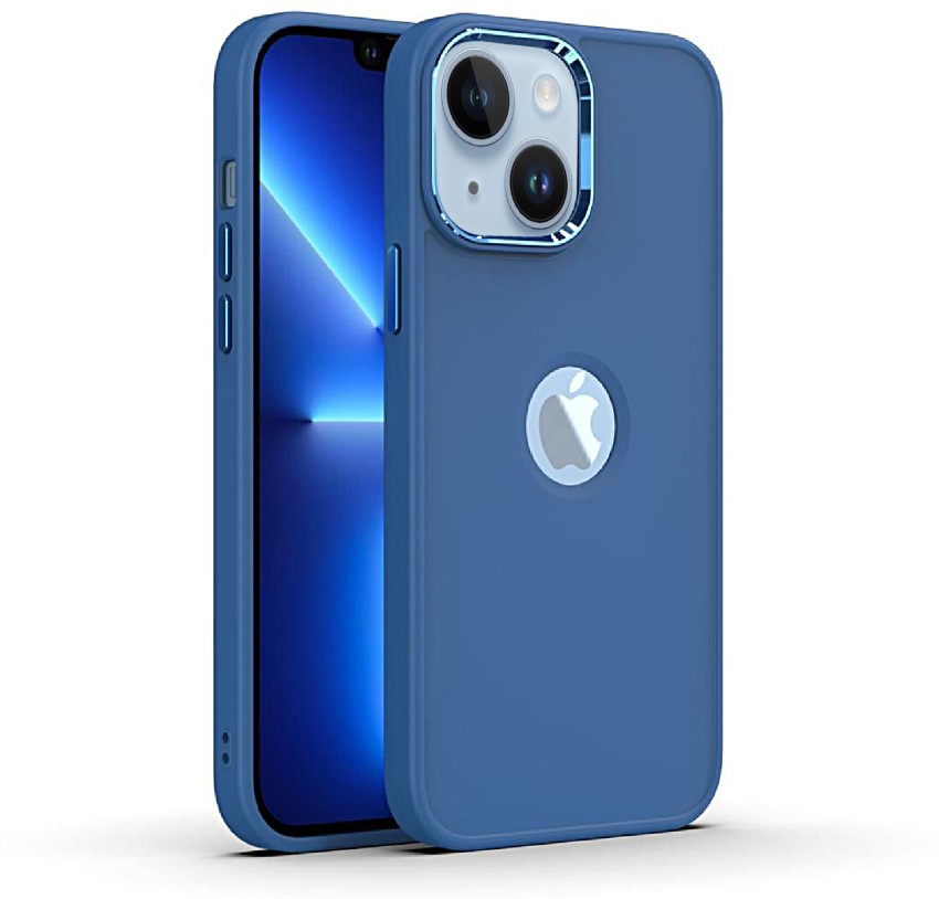Coverskart Back Cover for iPhone 14, Liquid Silicone Metal Shiny Ring  Camera Logo View Case - Coverskart 