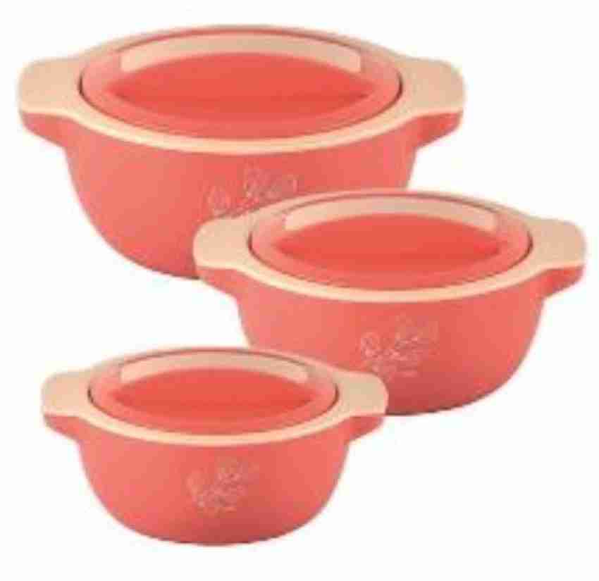 Pack of 3 Pcs Milton Hot Pot Set - White and Orange