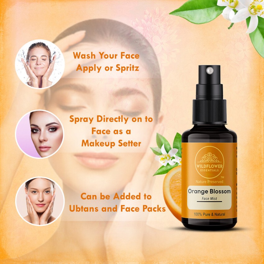 Wildflower essentials 100% Pure Orange Face Mist Spray Cleansing, Refreshing  & Calming Face Toner Face Wash - Price in India, Buy Wildflower essentials  100% Pure Orange Face Mist Spray Cleansing, Refreshing 