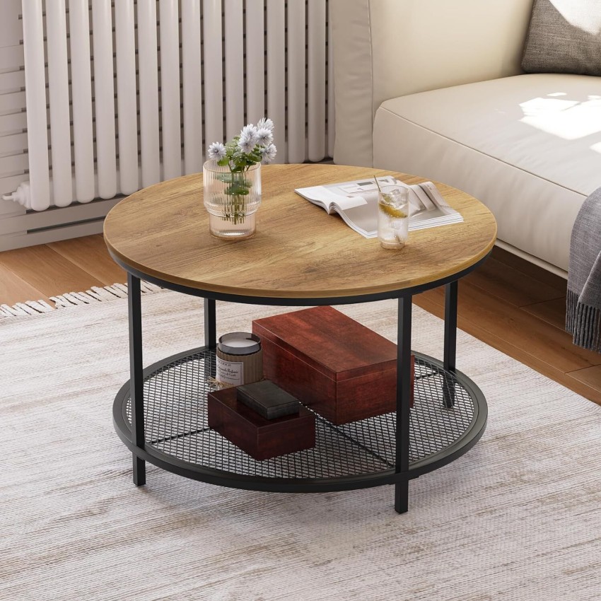 17 Stories Jahaira Round Coffee Table With 2 Tier Storage 50 Off 3918