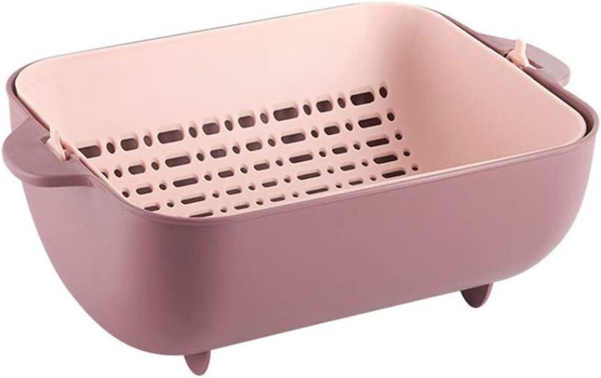 1pc Double-layer Drain Basket, Plastic Fruit Basket, Vegetable Washing  Basket, Multi-purpose Fruit And Vegetable Drain Tray Basin, Vegetable  Washing B