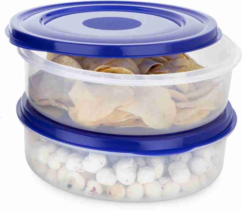 Plastic Papad Box Food Storage Containers Round Clip Lock Lid