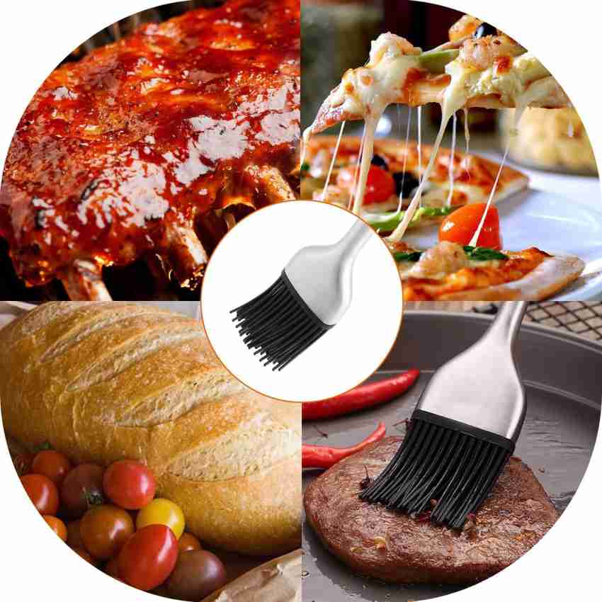 ClickUS Stainless Steel Basting Brush for Cooking, Grilling, Pastry,  Marinating - 2 Pcs Silicone Flat Pastry Brush Price in India - Buy ClickUS  Stainless Steel Basting Brush for Cooking, Grilling, Pastry, Marinating 
