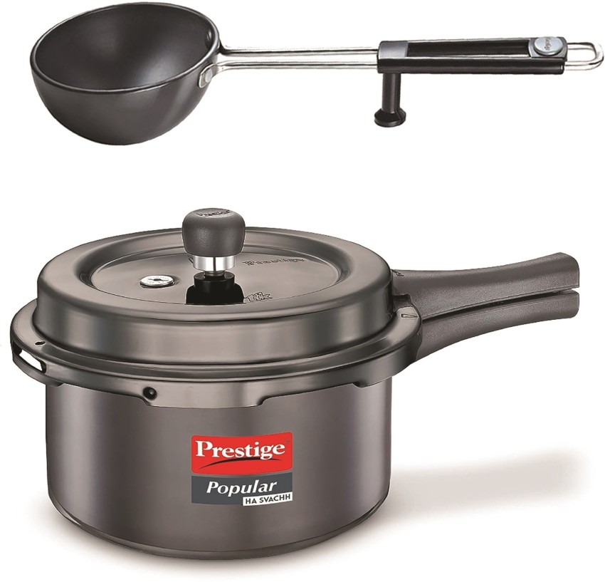Indian Prestige Popular Plus Induction Hard Anodized Pressure Cooker 2 LIT  White
