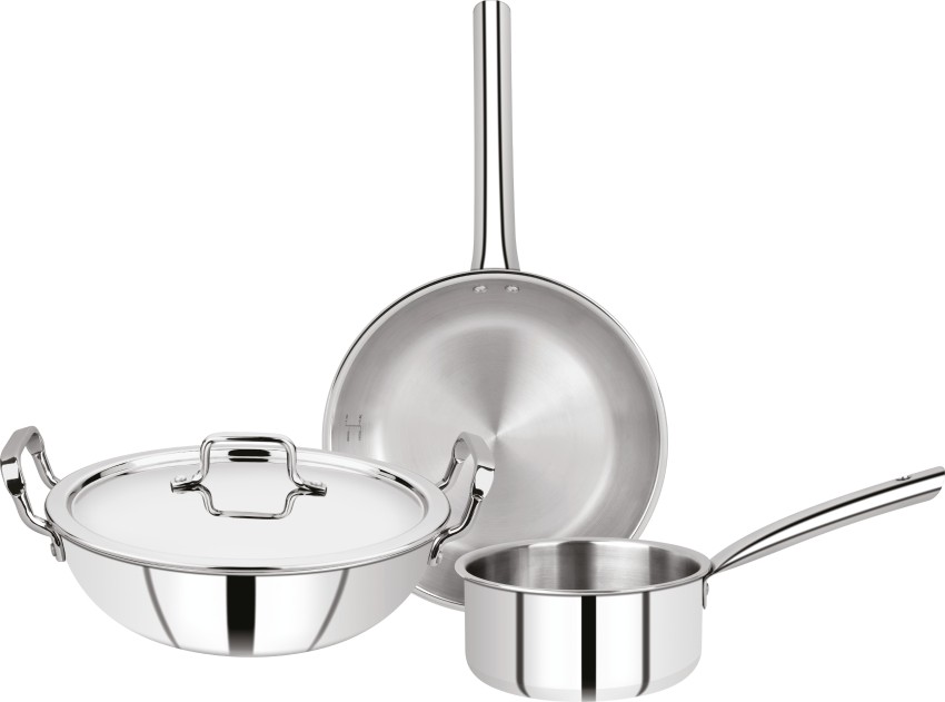 Bergner Stainless Steel 3-Ply 3.1 Liter 26 cm Saute pan With Lid Induction  Base