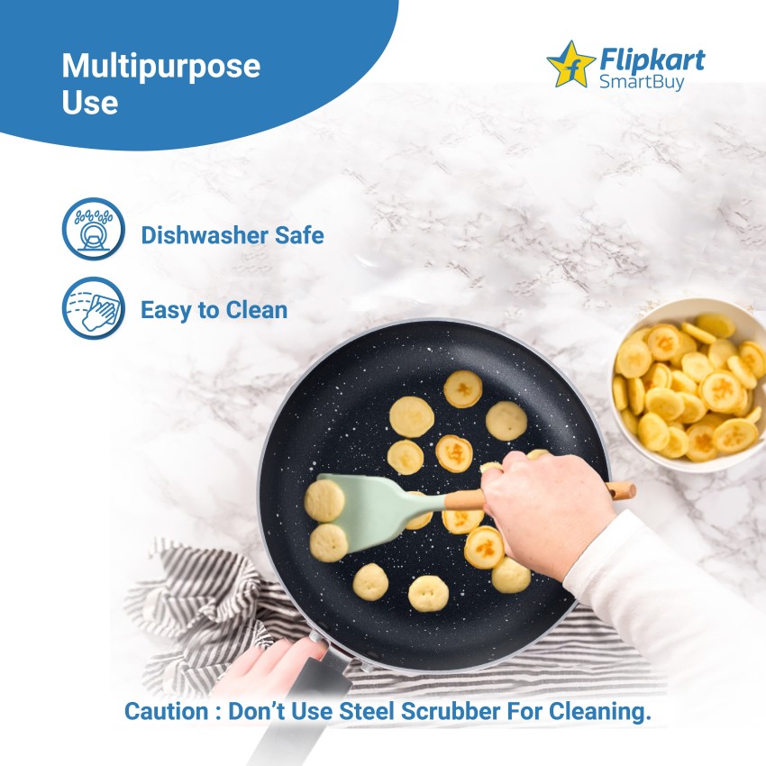 Flipkart SmartBuy Tawa and Fry Pan with Steel Lid Non-Stick Coated