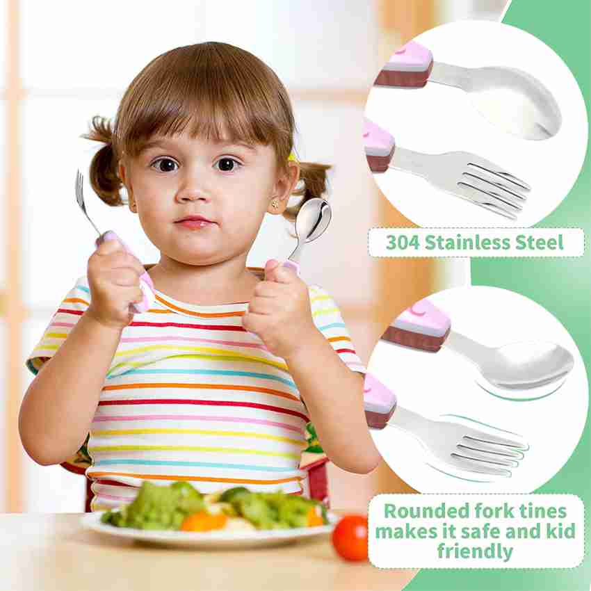 Baby Self Feeding Utensils Spoon and Fork Set