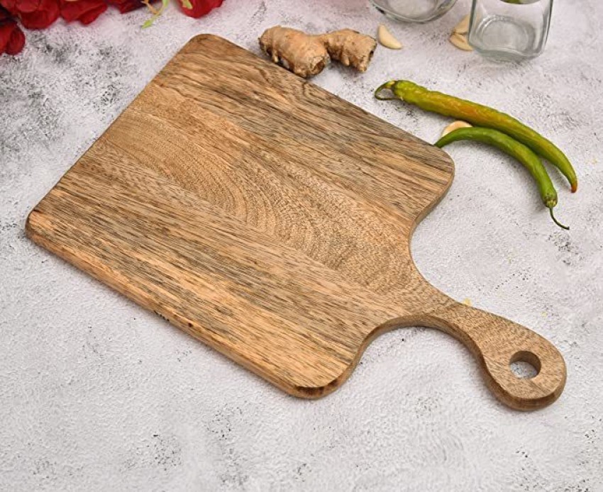 Large Natural Wood Cutting Board for Kitchen, Mango Shape Cutting