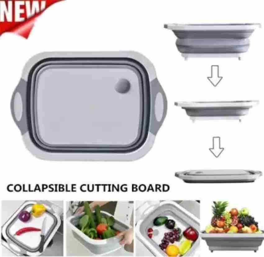 Folding Silicone Cutting Board Multifunctional Collapsible Sink Drain  Basket Washable Vegetables Strainer Kitchen Organizer