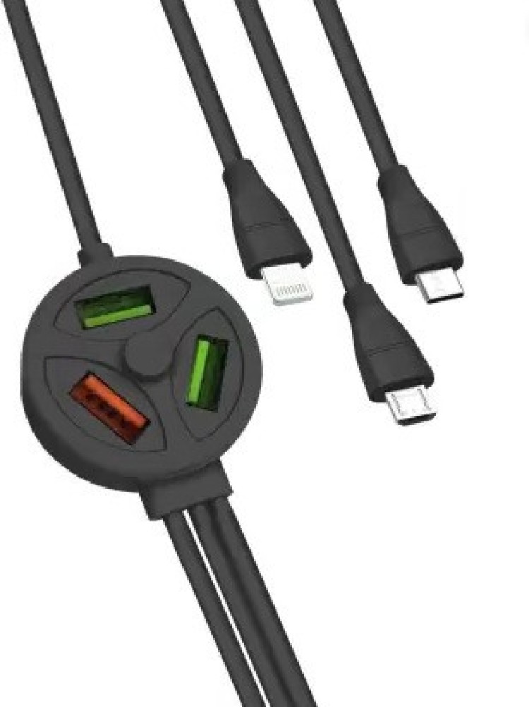 Triangle Micro USB Cable 1.5 m ™6in1 Multi data cable 3A 4FT 3 Plugs & 3 Ports phone charging - Triangle : Flipkart.com