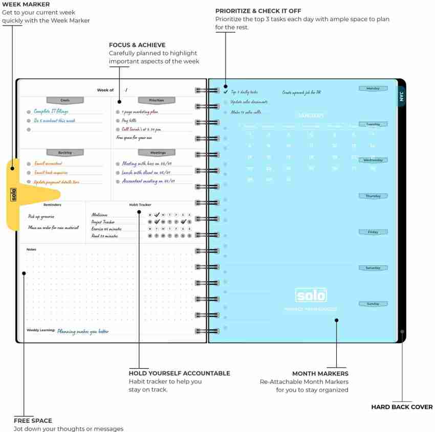 2023 Dated Planner Inserts, Vertical Weekly Lined