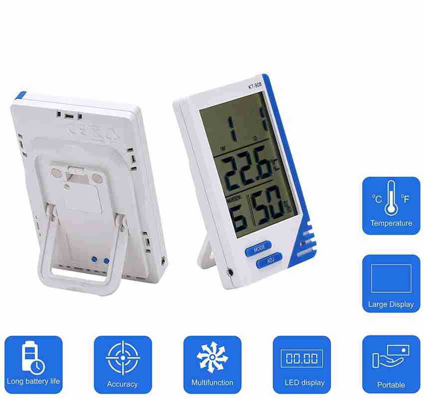 SWADESI BY MCP Room Thermometer Temperature Humidity Meter LCD