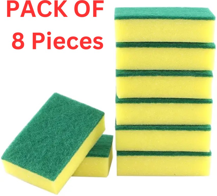20 Count Cleaning Scrub Sponges for Kitchen, Dishes, Bathroom, Car Wash, One Scouring Scrubbing One Absorbent Side, Abrasive Scrubber Sponge Dish Pads