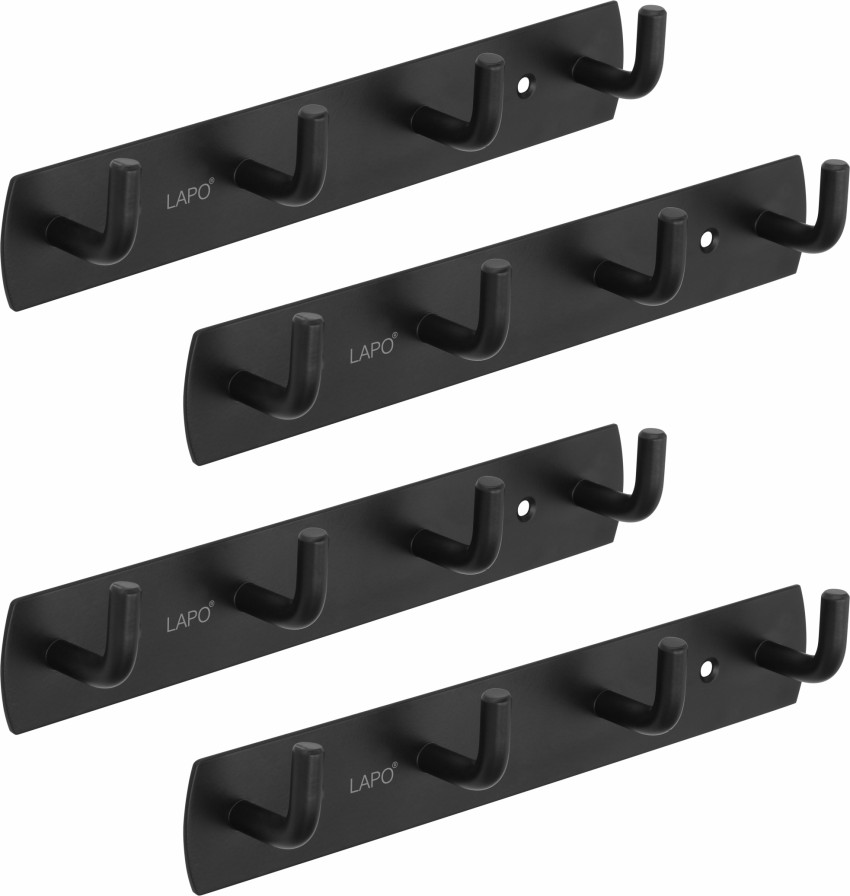 LAPO 4 Pin Hooks, Door Hanger,Hooks for Hanging Clothes and Keys,  (Black,,Pack of 2) Door Hanger Price in India - Buy LAPO 4 Pin Hooks, Door  Hanger,Hooks for Hanging Clothes and Keys, (