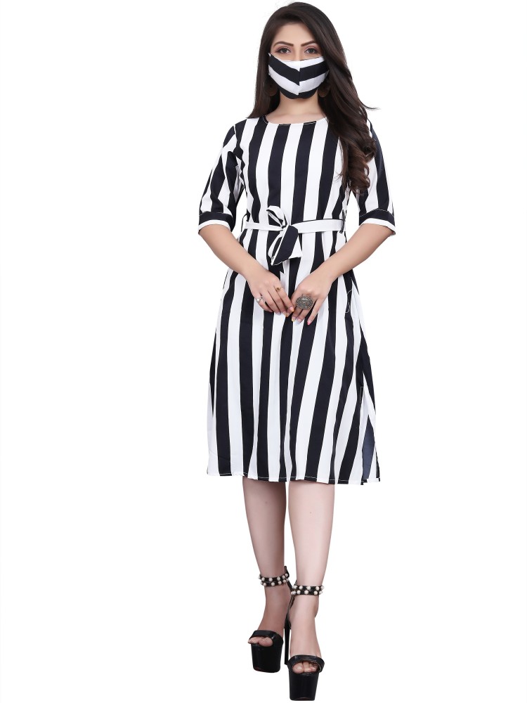 Buy Online Black And White Cotton Fusion Wear Dress for Women  Girls at  Best Prices in Biba IndiaD