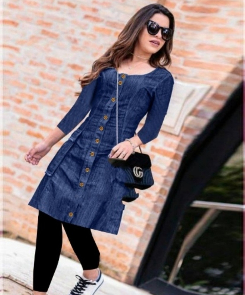GS Fashion collection Women Shift Blue Dress - Buy GS Fashion collection  Women Shift Blue Dress Online at Best Prices in India | Flipkart.com