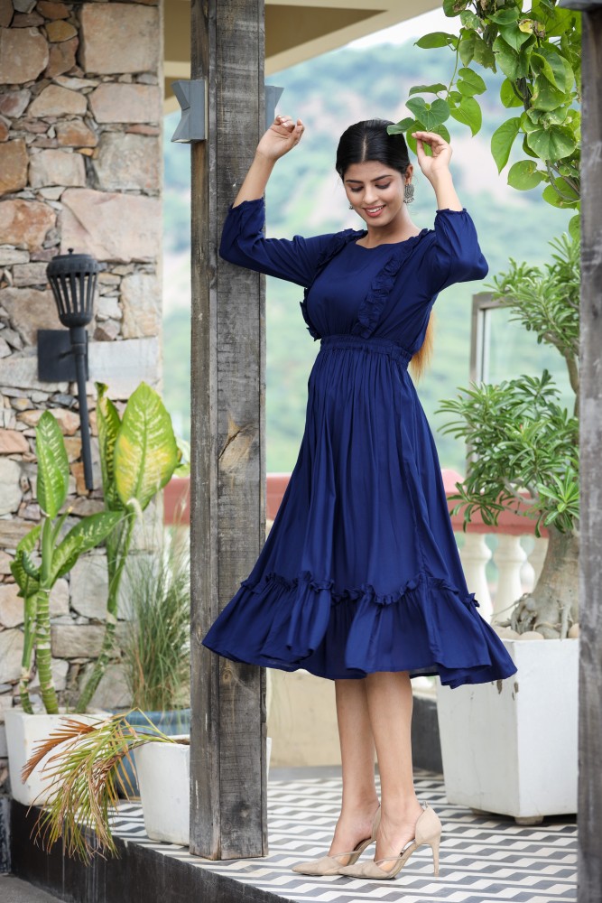 Geet Fashion Navy Blue Dresses For Women