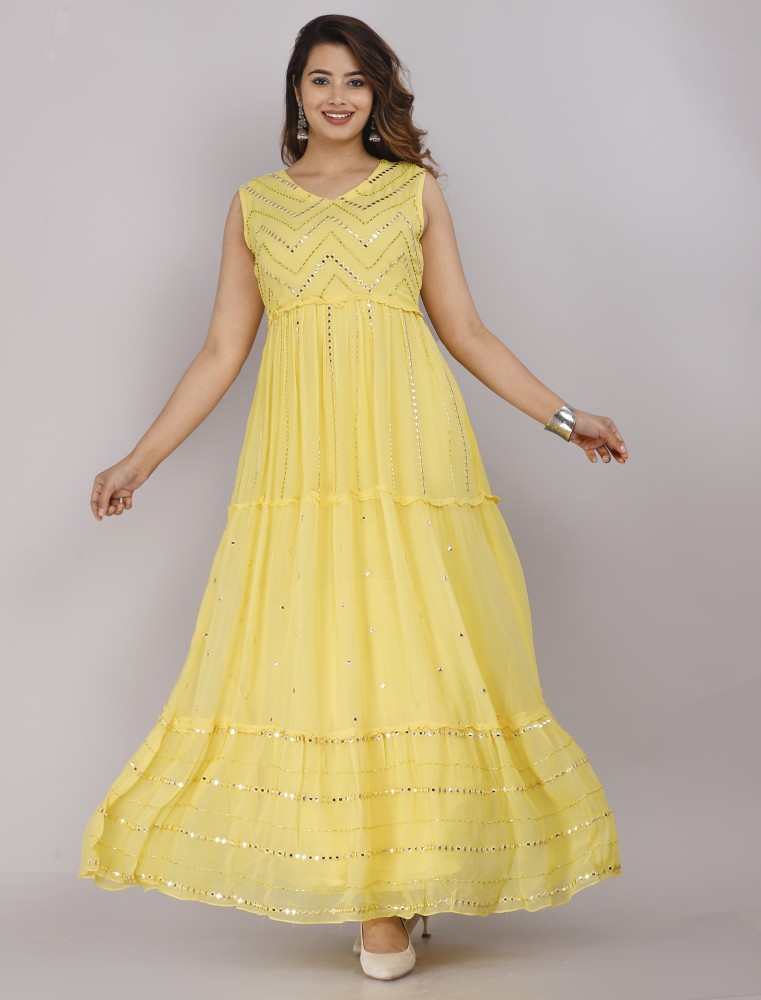 Yellow Indian Gown Buy Yellow Color Gown Online