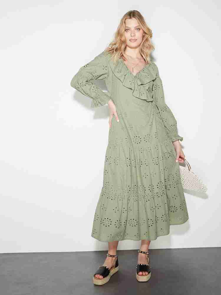 DOROTHY PERKINS Women Wrap Light Green Dress Buy DOROTHY PERKINS