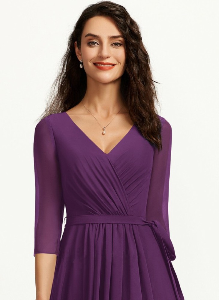 11+ Sleeve V Neck Dress