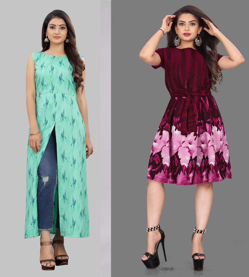 Short frocks for ladies 2024 flipkart