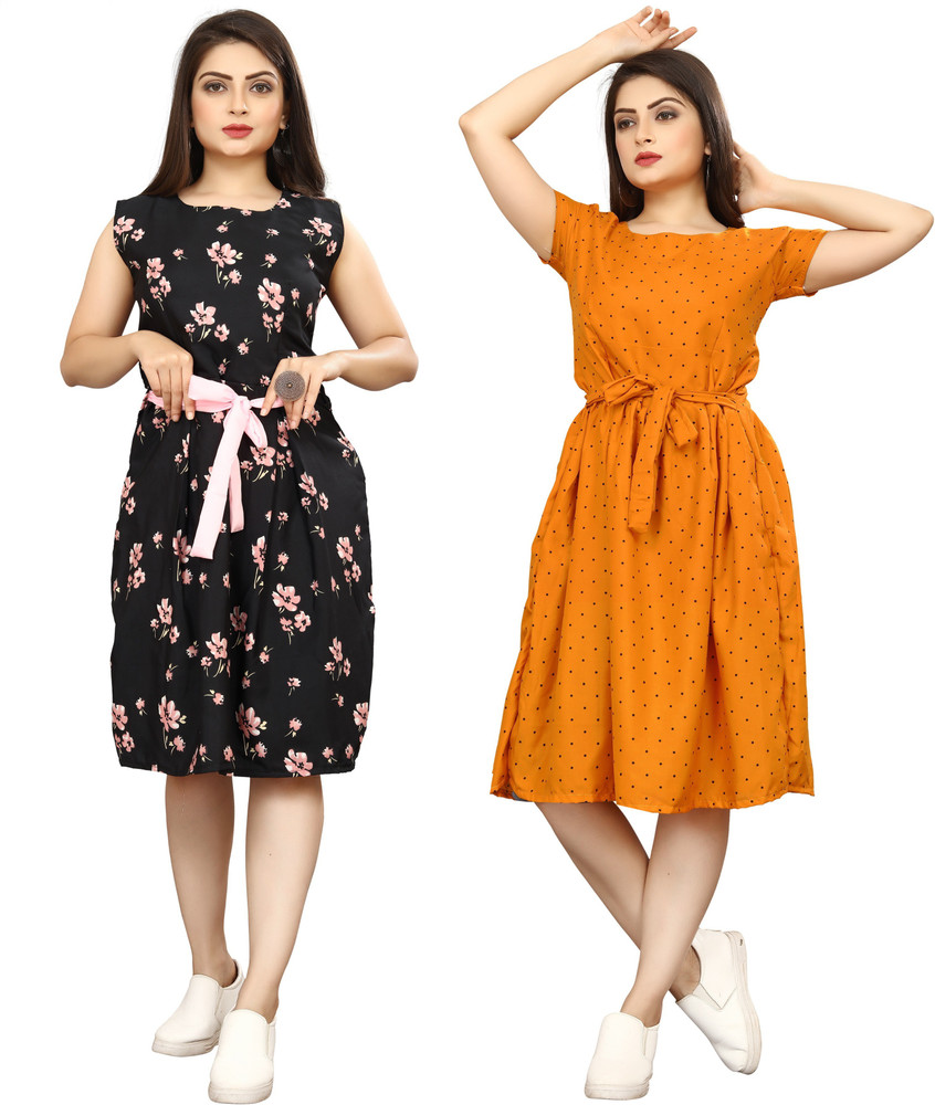 pavitra fashion Women A-line Dark Blue, Black Dress - Buy pavitra fashion  Women A-line Dark Blue, Black Dress Online at Best Prices in India |  Flipkart.com