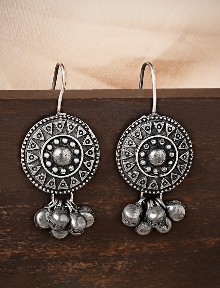 German Silver Oxidised Jewellery Earrings  Digital Dress Room