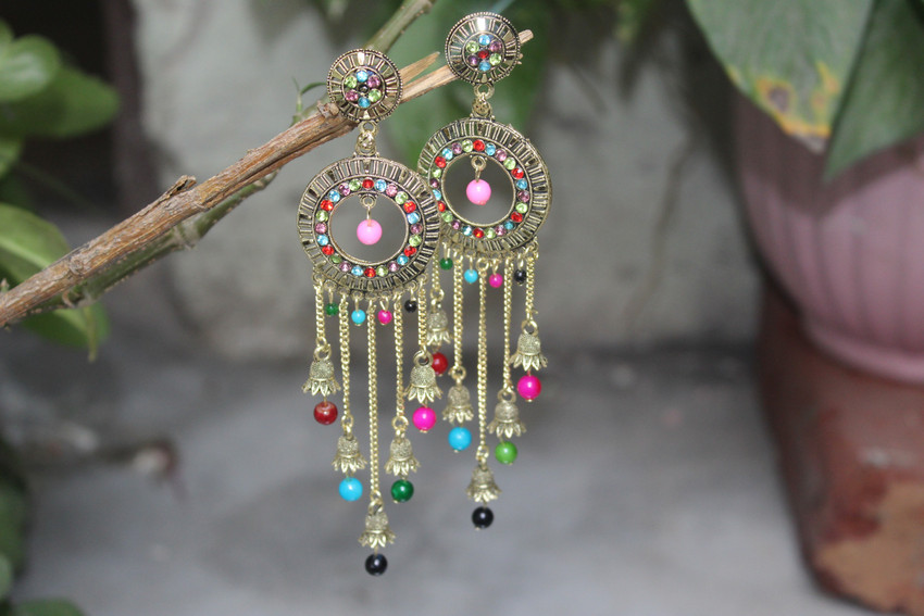 Flipkart.com - Buy Fashdee Long Earrings For Wedding Party u0026 Latest Design  Earrings Beads Brass Jhumki Earring Online at Best Prices in India