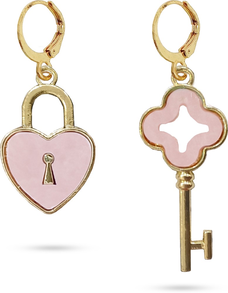 Love Lock Rainbow Color Zirconium Earrings Set