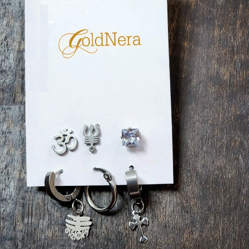  Buy GoldNera Steel Bali for Boys Men Hoop Earrings