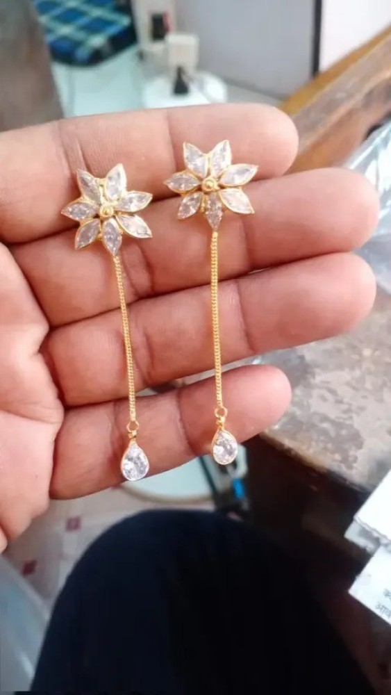 Flipkartcom  Buy BELWICK American Diamond Rose Gold Bali Earrings Diamond  Brass Chandbali Earring Online at Best Prices in India