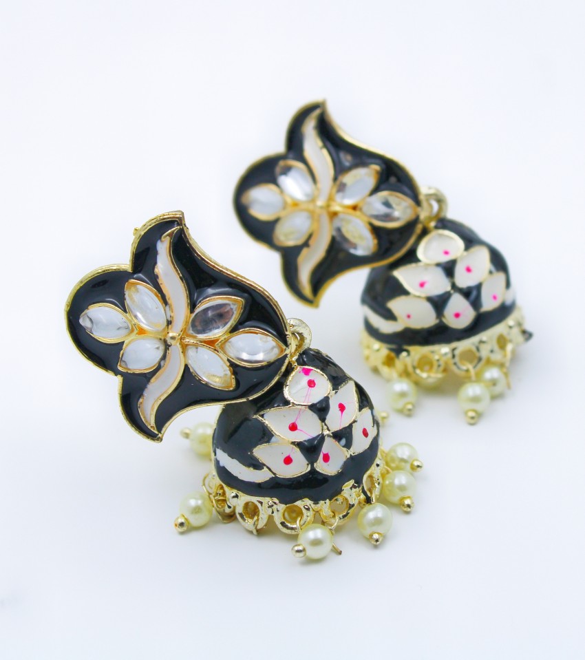 Buy Earrings For Women Gold Tone Korean Flower Studs Crystal Studded Pearl  Drop Earrings Mermaid Cuff Earrings For Women and Girls (COMBO OF 3) at