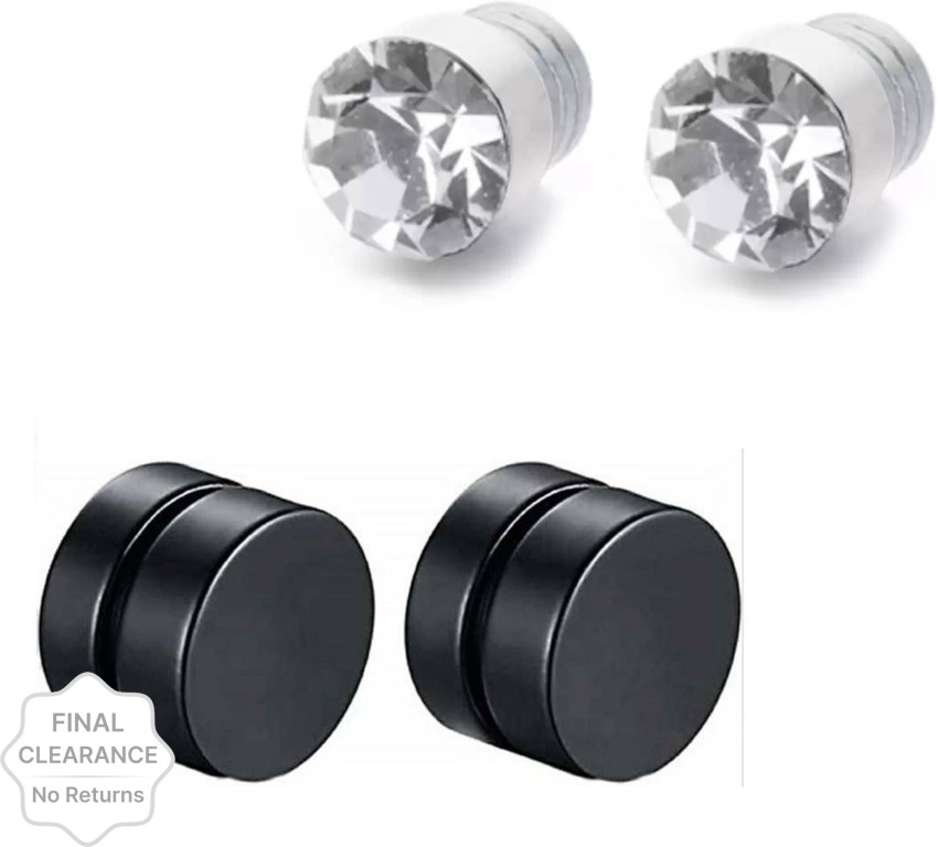 Flipkartcom  Buy ShopTop Round Magnetic Earrings Stud Earring for Men  Women Multicoloured Non Piercing Magnet Stud Metal Magnetic Earring Online  at Best Prices in India