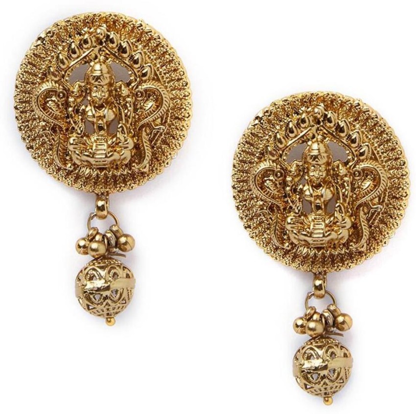 Golden 925 Silver South Indian Bridal Earring