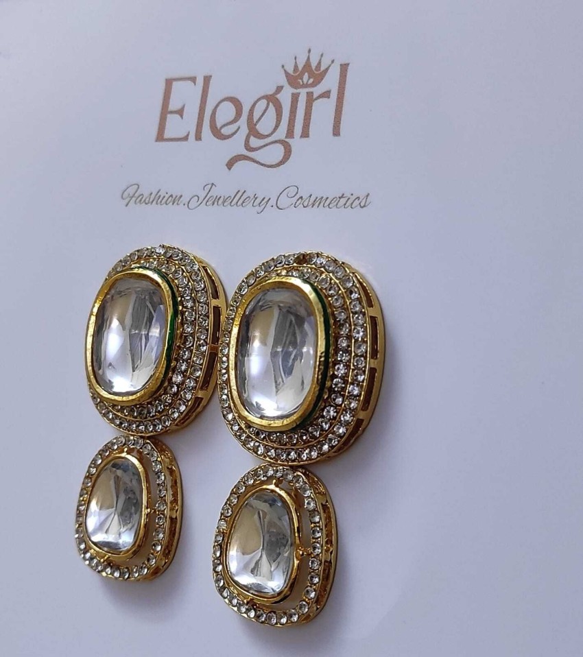 Flipkartcom  Buy I Jewels Gold Plated Traditional Chandbali Earrings  Alloy Chandbali Earring Online at Best Prices in India