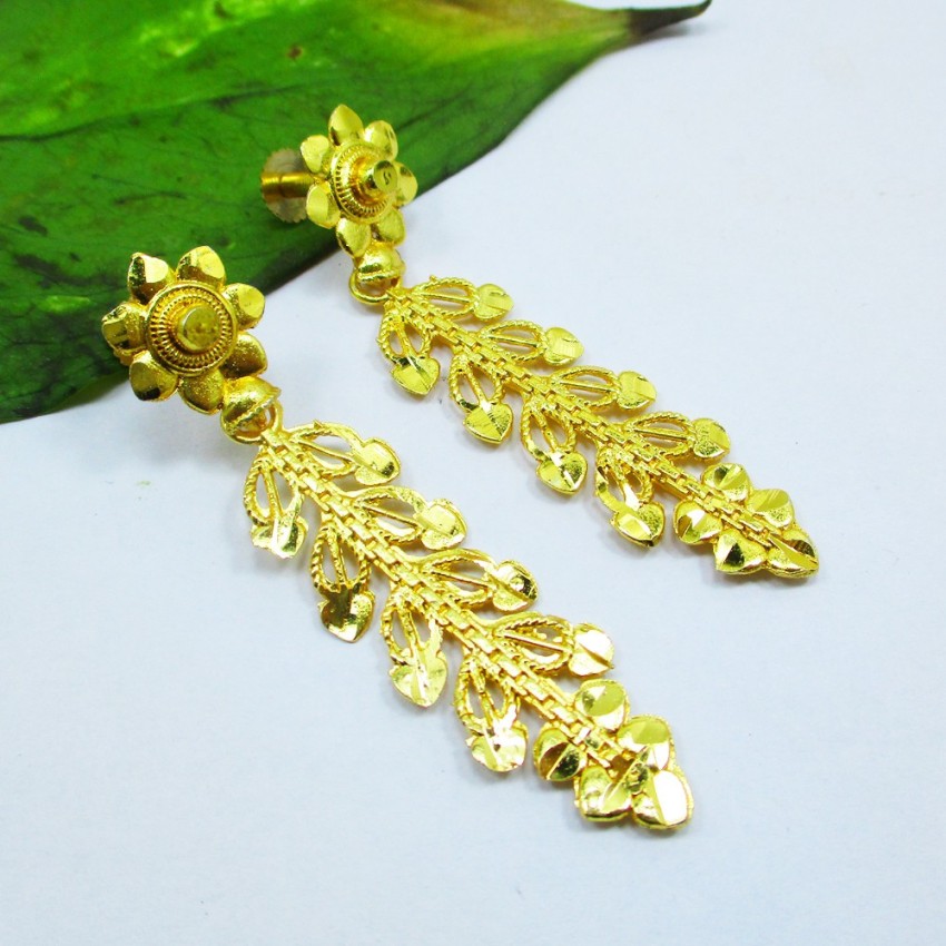 gold earrings new design  earrings design  Dishis Jewels
