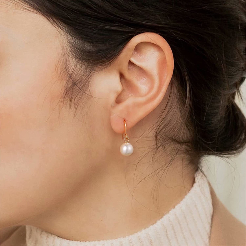 Buy SILVER PEARL AND GOLD DROP EARRINGS Online  Unniyarcha
