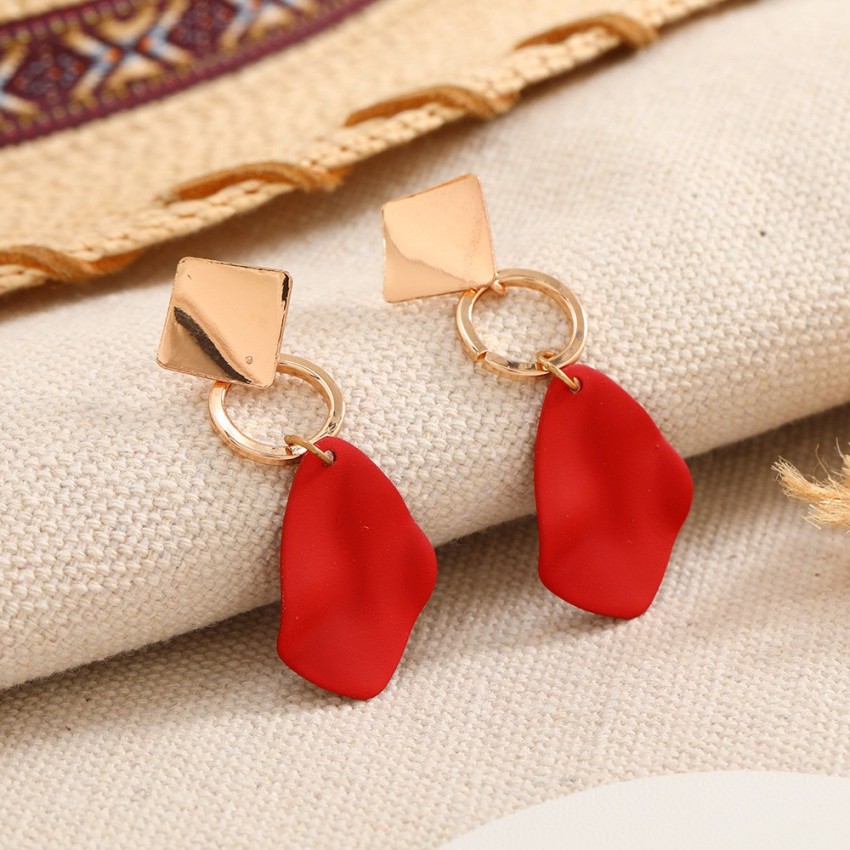Buy online Red Brass Jhumka Earring from Imitation Jewellery for Women by  Saraf Rs Jewellery for 549 at 71 off  2023 Limeroadcom